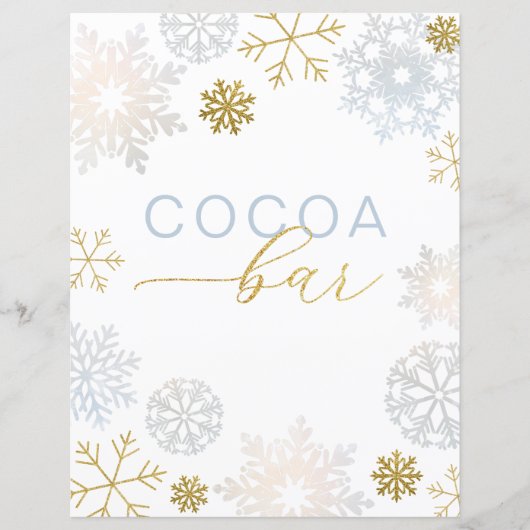 Winter Wonderland Blue Cocoa Bar Sign (Voorkant)