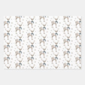 Winter Wonderland Blue Deer Snowflakes Christmas Inpakpapier Vel (Voorkant 3)
