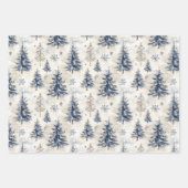 Winter Wonderland Blue Deer Snowflakes Christmas Inpakpapier Vel (Voorkant 2)