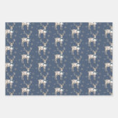 Winter Wonderland Blue Deer Snowflakes Christmas Inpakpapier Vel (Voorkant)