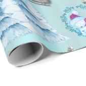 Winter Wonderland Blue en Silver Kerstmis Cadeaupapier (Rol Hoek)
