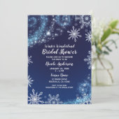 Winter Wonderland Blue en White Sparkle Snowflakes Kaart (Staand voorkant)