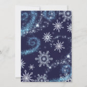 Winter Wonderland Blue en White Sparkle Snowflakes Kaart (Achterkant)
