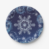 Winter Wonderland Blue en White Sparkle Snowflakes Papieren Bordje (Voorkant)