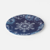 Winter Wonderland Blue en White Sparkle Snowflakes Papieren Bordje (Gekanteld)