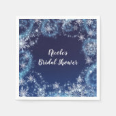 Winter Wonderland Blue en White Sparkle Snowflakes Servet (Voorkant)