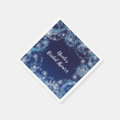 Winter Wonderland Blue en White Sparkle Snowflakes Servet (Hoek)