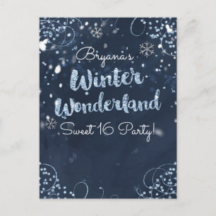 Winter Wonderland Blue Event Save the Date Aankondigingskaart