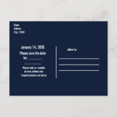 Winter Wonderland Blue Event Save the Date Aankondigingskaart (Achterkant)