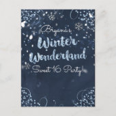 Winter Wonderland Blue Event Save the Date Aankondigingskaart (Voorkant)