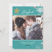 Winter Wonderland Blue Green Prettige feestdagen F Feestdagenkaart (Achterkant)