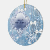 Winter Wonderland Blue Ice Baby's eerste kerst Keramisch Ornament (Links)