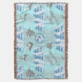 Winter Wonderland Blue Merry kerst Deken (Voorkant Verticaal)