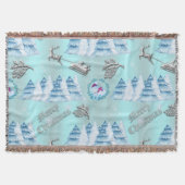 Winter Wonderland Blue Merry kerst Deken (Voorkant)