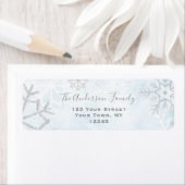 Winter Wonderland Blue Silver Snow Etiket (Insitu)