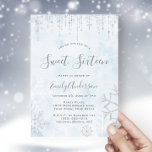 Winter Wonderland Blue Silver Snow Ice Sweet 16 Kaart<br><div class="desc">Op deze uitnodiging van de 16e verjaardag van The Sweet is een bevroren blauw ijsontwerp te vinden, zowel aan de voor- als aan de achterzijde. Dit item wordt weergegeven op standaardpapier, maar kan worden aangepast aan elk kleurpapier dat u wilt. Er zijn vele opties voor verpersoonlijking! Ga in uw eigen...</div>