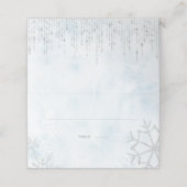 Winter Wonderland Blue Silver Snow Plaatskaartje (Buitenkant ongevouwen)