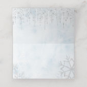 Winter Wonderland Blue Silver Snow Plaatskaartje (Binnenkant ongevouwen)