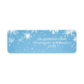 Winter Wonderland Blue Snowflake Etiket (Voorkant)