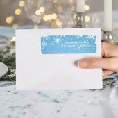 Winter Wonderland Blue Snowflake Etiket