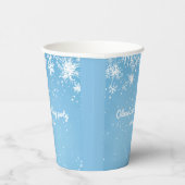 Winter Wonderland Blue Snowflake Papieren Bekers (Rechts)