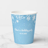 Winter Wonderland Blue Snowflake Papieren Bekers (Voorkant)