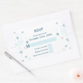 Winter Wonderland Blue Snowflake Wedding RSVP Rechthoekige Sticker (Envelop)