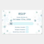 Winter Wonderland Blue Snowflake Wedding RSVP Rechthoekige Sticker (Voorkant)