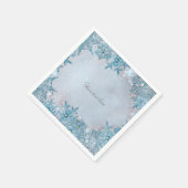 Winter Wonderland Blue Snowflakes Elegant Party Servetten (Hoek)