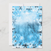 Winter Wonderland Blue Snowflakes Party Invitation Kaart (Achterkant)