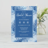 Winter Wonderland Blue Snowflakes Vrijgezellenfees Kaart (Staand voorkant)