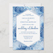 Winter Wonderland Blue Snowflakes Weddenschap Kaart (Voorkant)