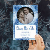 Winter Wonderland Blue Snowflakes Weddenschap Save The Date
