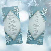 Winter Wonderland Blue Snowy Romantisch huwelijksm Programmakaart