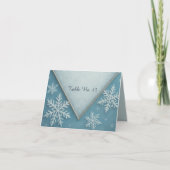 Winter Wonderland Blue Snowy Romantisch tafelnumme Bedankkaart (Voorkant)