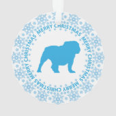 Winter Wonderland Blue & White Snowflake Hondenras Ornament (achterkant)