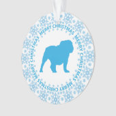 Winter Wonderland Blue & White Snowflake Hondenras Ornament (voorkant)