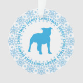 Winter Wonderland Blue & White Snowflake Hondenras Ornament (voorkant)