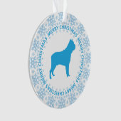 Winter Wonderland Blue & White Snowflake Hondenras Ornament (voorkant)