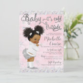 Winter Wonderland Blush Pink & Silver Kaart (Staand voorkant)