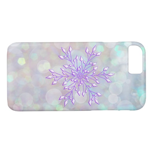 *~* Winter Wonderland Bokeh Snowflake Case-Mate iPhone Case (Achterkant (Horizontaal))