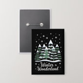 Winter Wonderland Bomen Kerst Familie Crew Button (Voorkant / Achterkant)