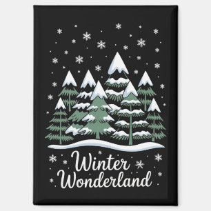 Winter Wonderland Bomen Kerst Familie Crew Magneet