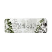 Winter Wonderland Bomen Retouradres Label (Voorkant)
