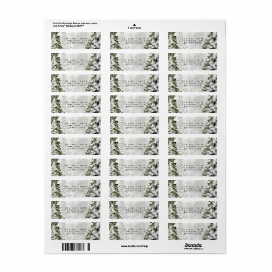 Winter Wonderland Bomen Retouradres Label (Full Sheet)