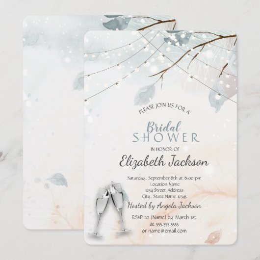 Winter Wonderland, Boom Bruiloft Kaart (Voorkant / Achterkant)