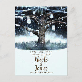 Winter Wonderland Boomlichten & Potten Sla de datu Aankondigingskaart