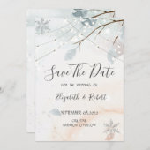 Winter Wonderland, boomtak sparen de Datum Save The Date (Voorkant / Achterkant)