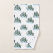 Winter Wonderland Bos Antilopen Dennenbomen Bad Handdoek (Handdoek)