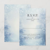 Winter Wonderland Bos Bruiloft RSVP Kaartje (Voorkant / Achterkant)